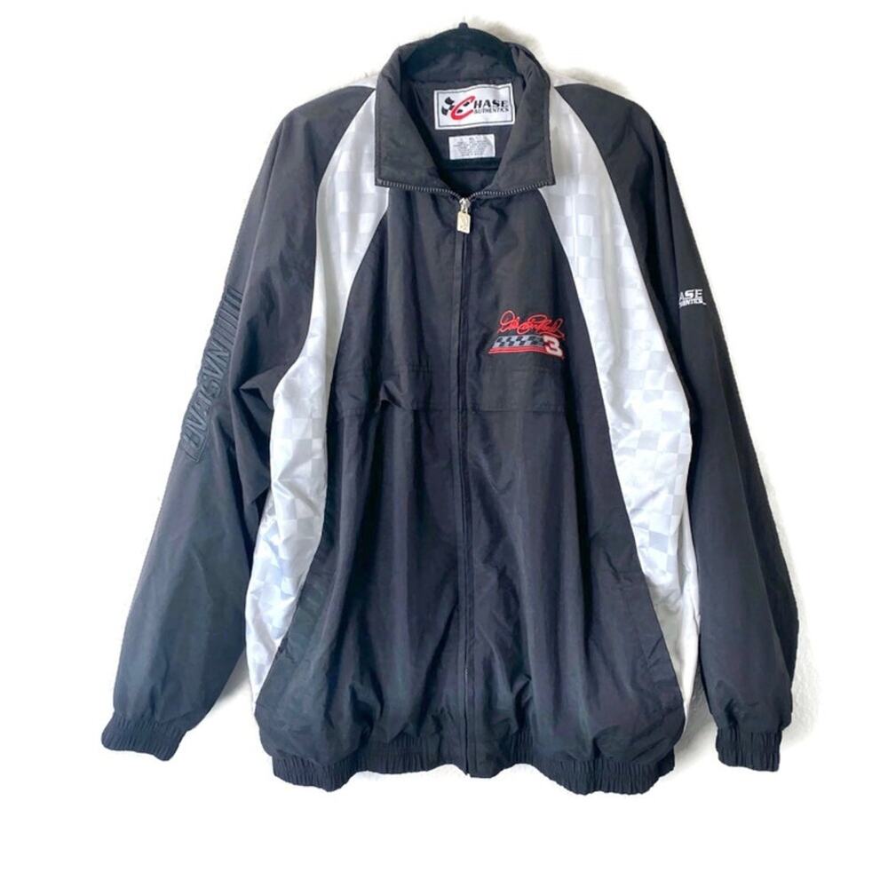 Chase Authentics Dale Earnhardt Black & White Racing Jacket Size XL